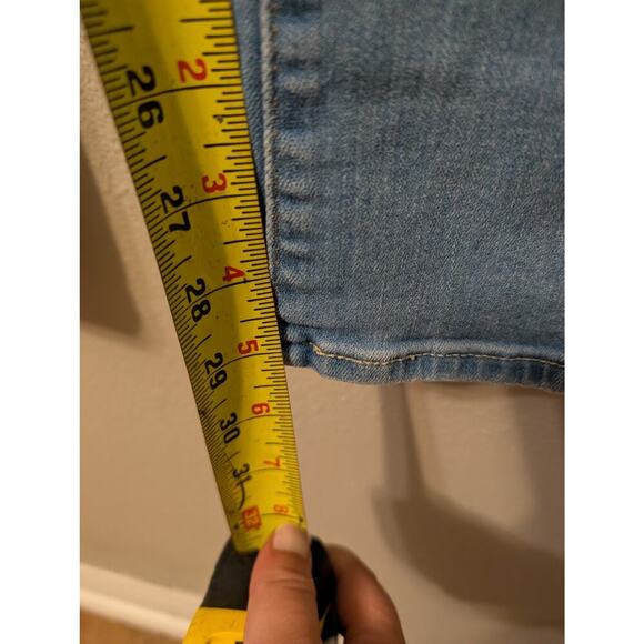 Levi's 726 Wide Leg Flare Denim Jeans Womens 32 Light Wash High Rise Distressed - Picture 8 of 11